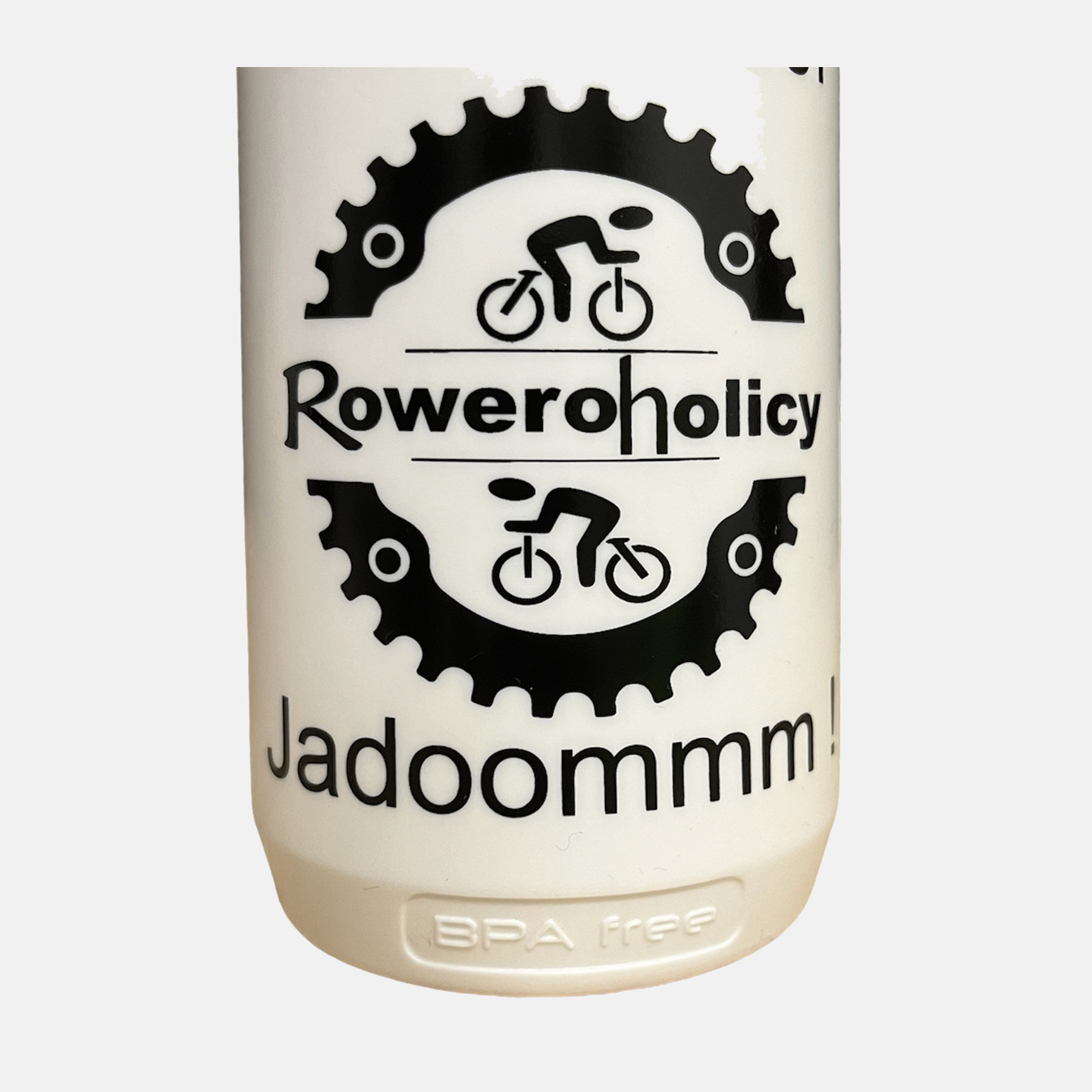 Bidon rowerowy 750 ml Roweroholicy biały - obrazek 3